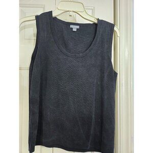 Ann Taylor Petites Black Sleeveless Silk Blend Tank Top LP